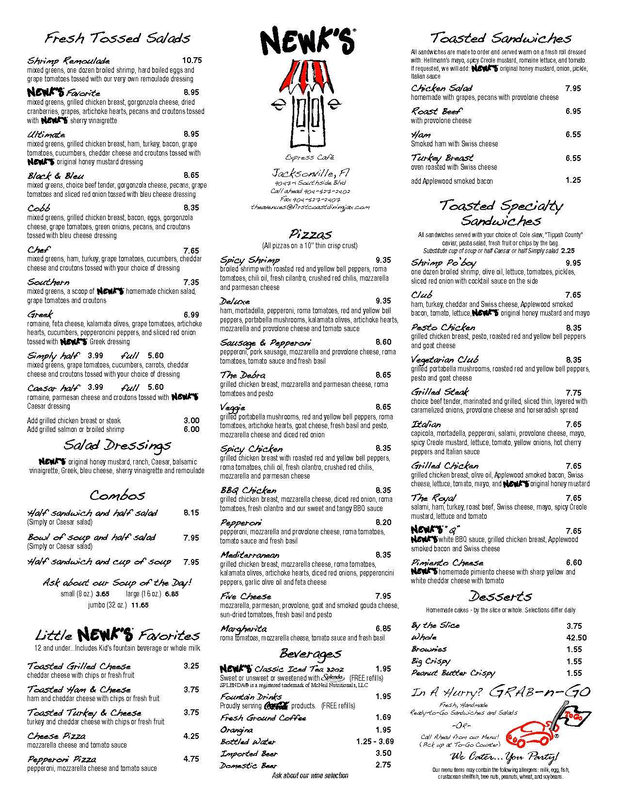 Newk s Menu Pdf With Prices Lenora Wyman