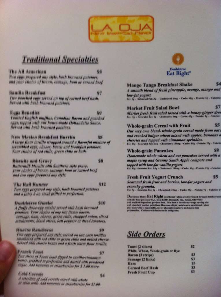 La Oja Menu, Menu for La Oja, Downtown, Albuquerque Urbanspoon/Zomato