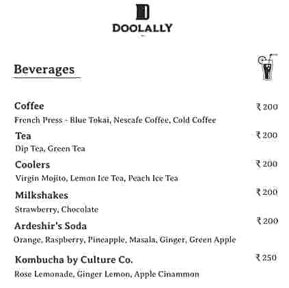 Doolally Growler Station menu