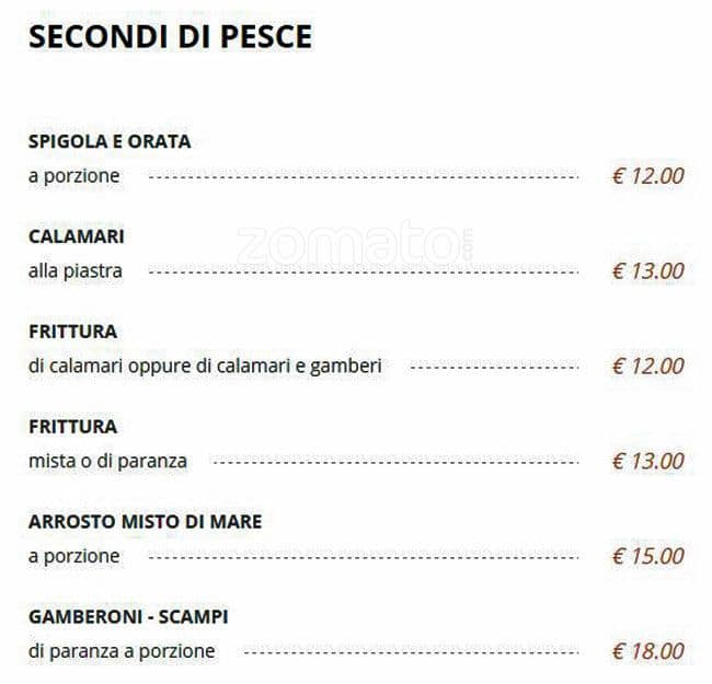 Menu di Ristorante La Lupa 