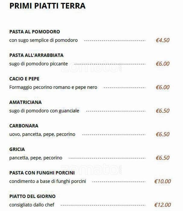 Menu di Ristorante La Lupa 