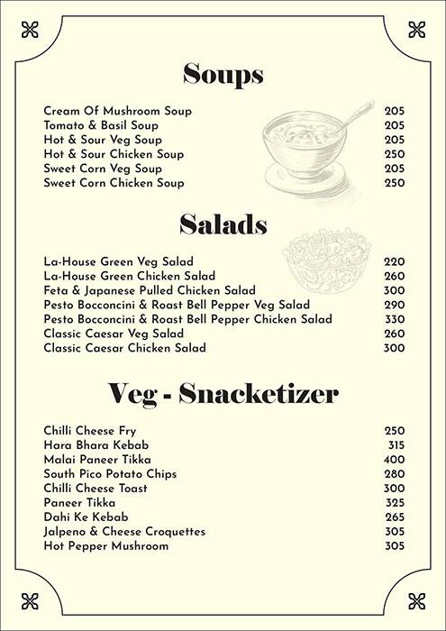 La Casa Brewery + Kitchen menu