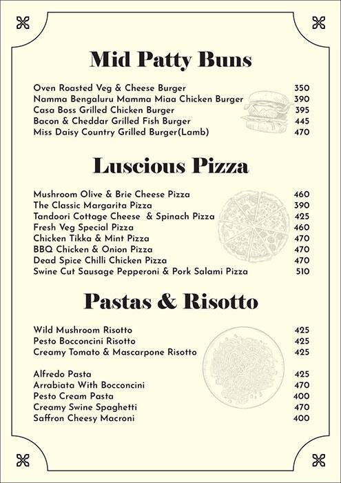 La Casa Brewery + Kitchen menu