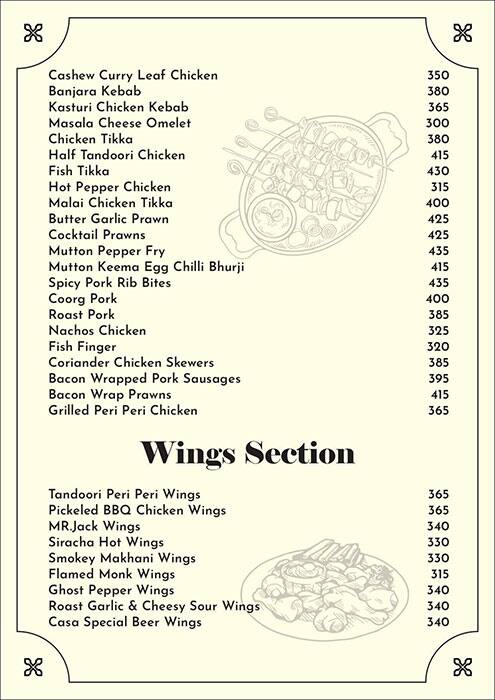 La Casa Brewery + Kitchen menu