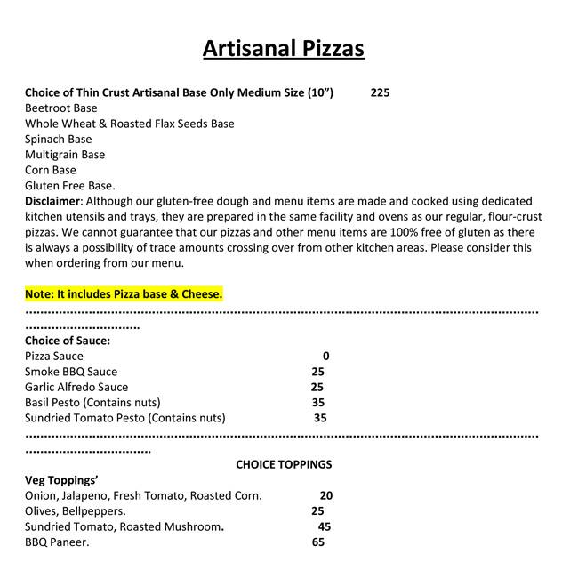 Circle Of Crust menu