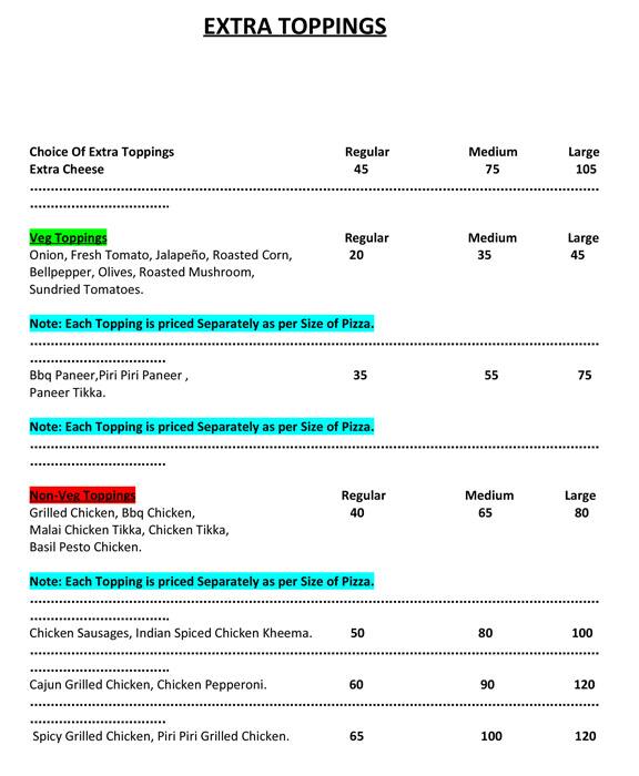 Circle Of Crust menu