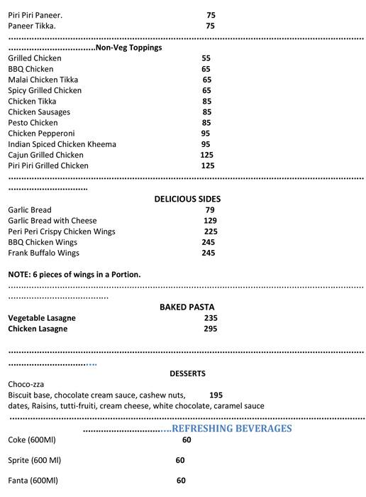 Circle Of Crust menu