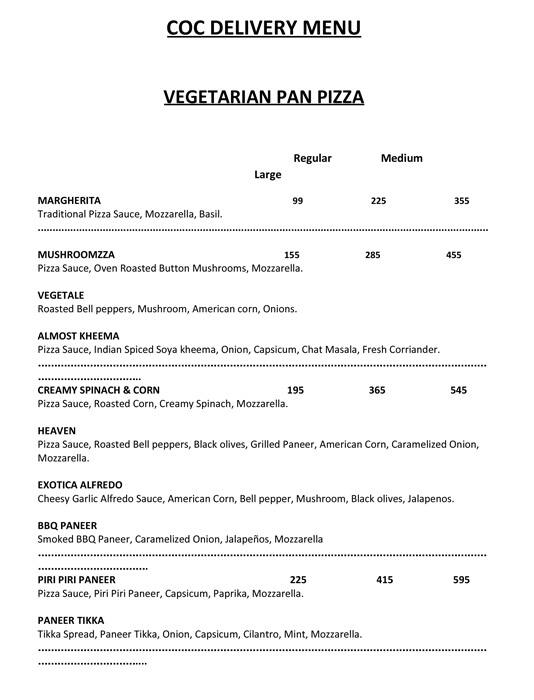 Circle Of Crust menu