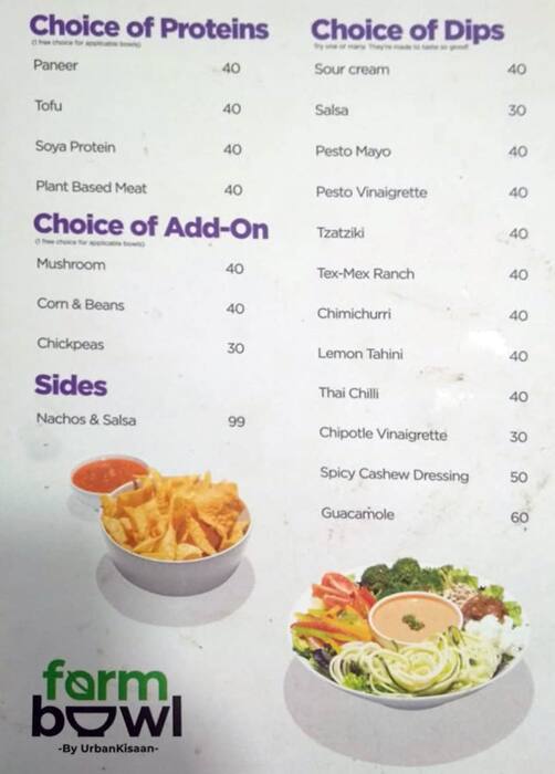 Farmbowl By Urbankisaan menu