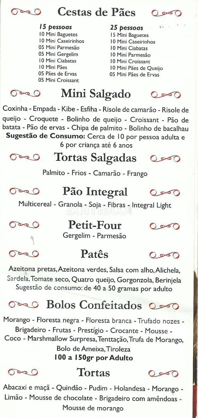 Casa de Pães Nova Cintra cardápio