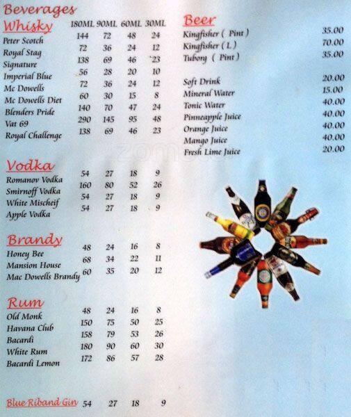 sanlin Bar And restaurant menu