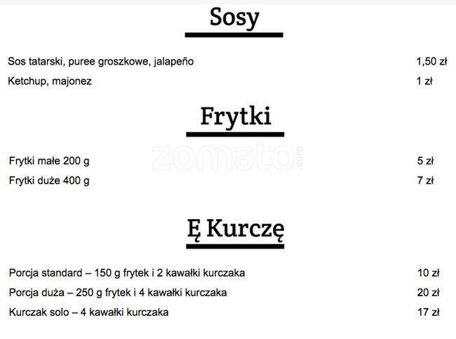Menu At E Rybe Poznan