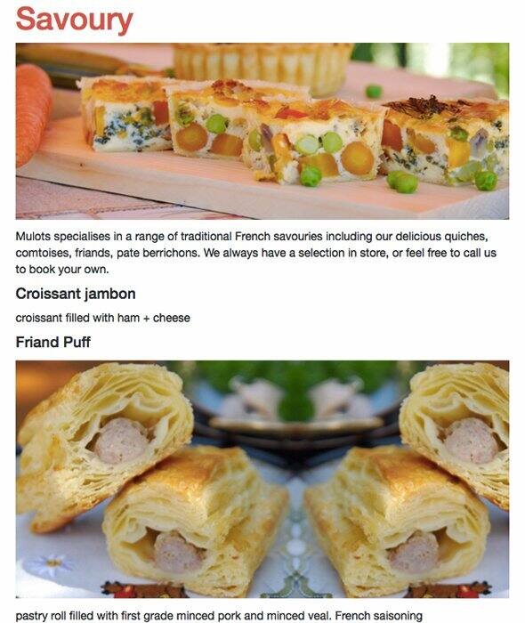 Carta de Mulots Patisserie