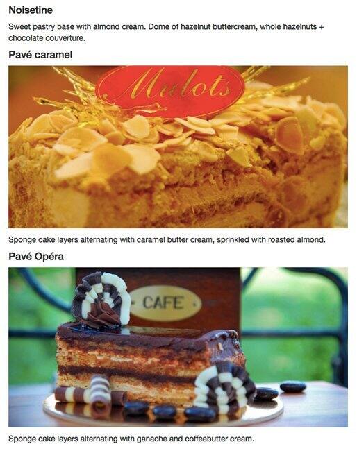 Carta de Mulots Patisserie