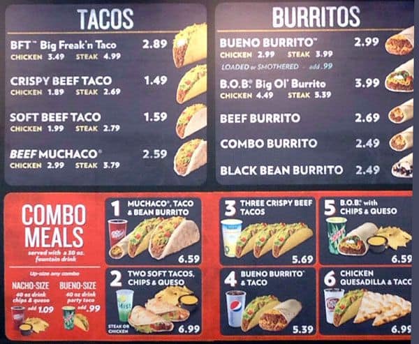 Taco Bueno Menu Nutrition