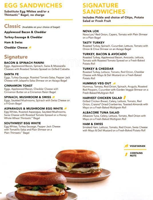 Menu at Einstein Bros. Bagels fast food, Denver, E 18th Ave