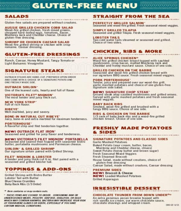 Menu at Outback Steakhouse, Montgomery, Taylor Rd