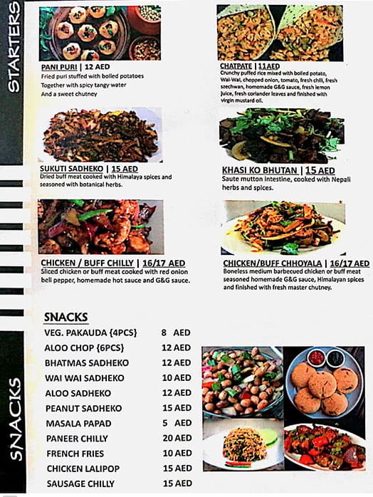 Menu of Momo House Restaurant, Al Nakheel, Ras alKhaimah