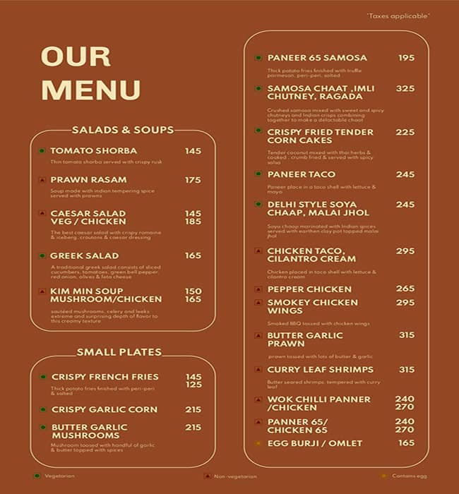 Menu of Delicia Multi Cuisine Restaurant, Financial District, Hyderabad