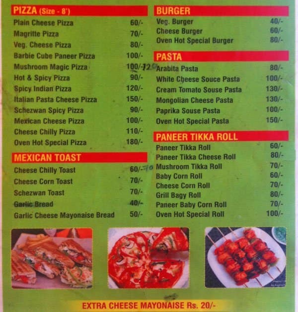 Oven Hot The Bake Shop Menu, Menu for Oven Hot The Bake Shop, Dombivali