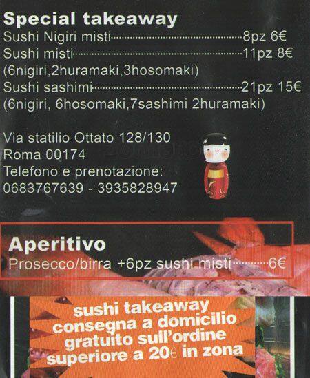 Menu di Sushi Bar Ming 