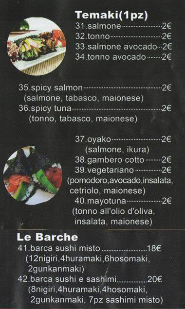 Menu di Sushi Bar Ming 