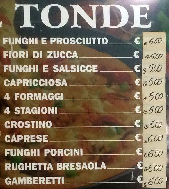 Menu di Antica Pizzeria De Roma 