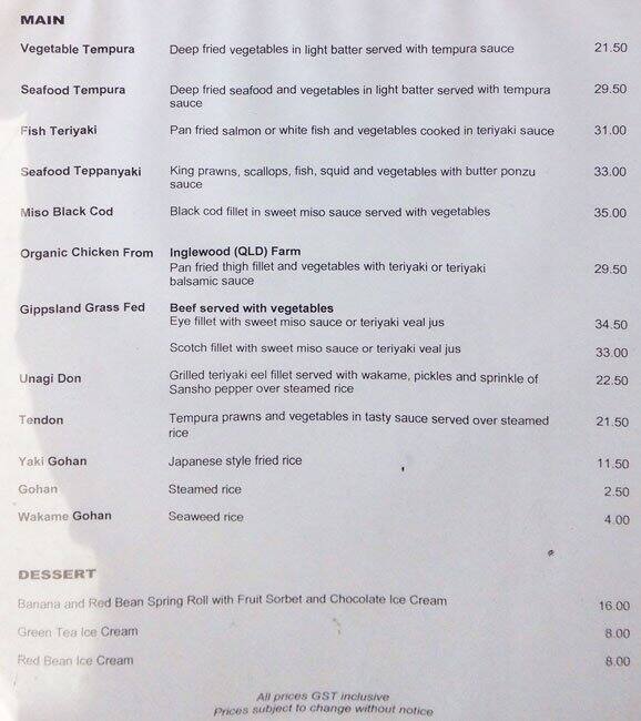 Irori Menu, Menu for Irori, Brighton, Melbourne Urbanspoon/Zomato