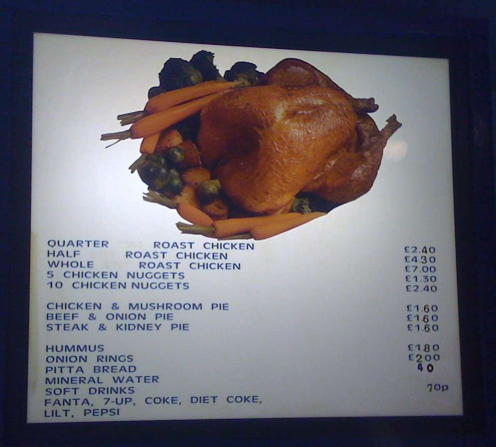 The Codfather menu