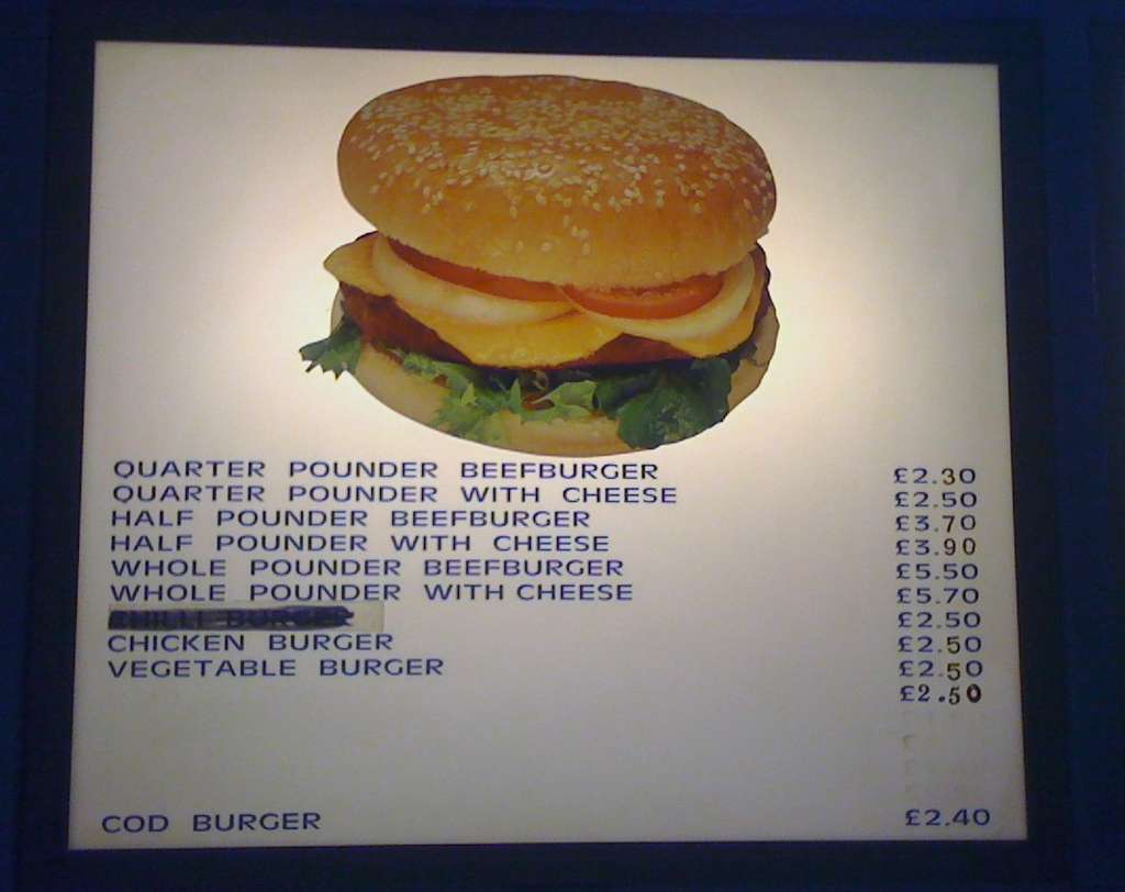 The Codfather menu