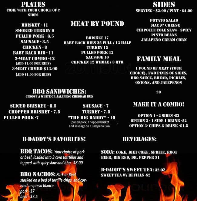 B-Daddy's BBQ Menu, Menu Untuk B-Daddy's BBQ, Northwest Side, San ...