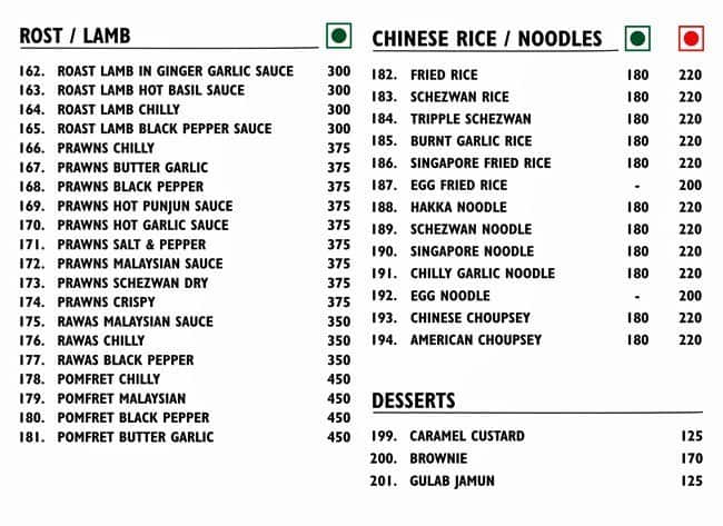 Walias Kitchen (Sec-15, CBD Belapur) menu