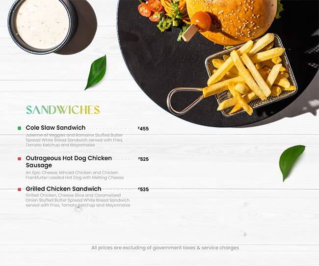 Aura Cafe & Infusion Bar menu