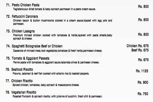 Urban Kitchen menu