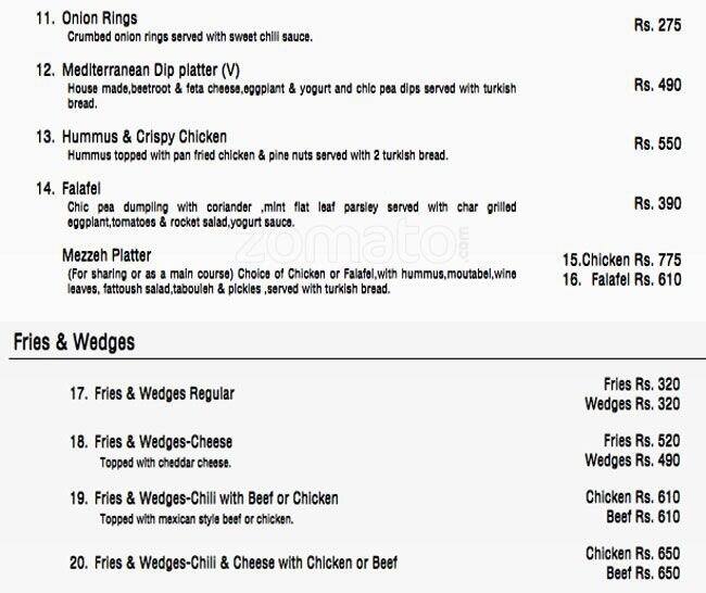 Urban Kitchen menu