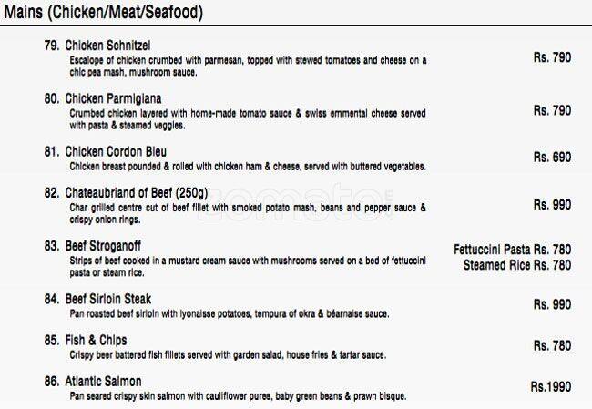 Urban Kitchen menu