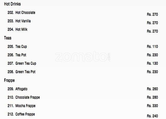 Urban Kitchen menu