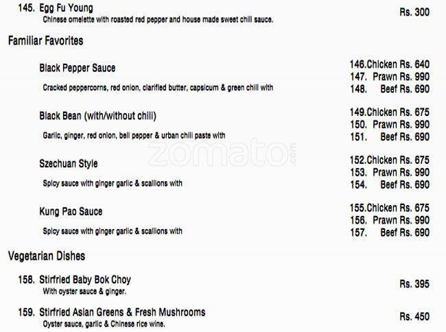 Urban Kitchen menu