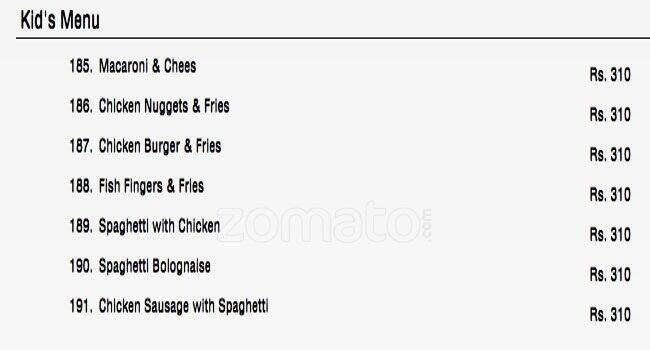 Urban Kitchen menu