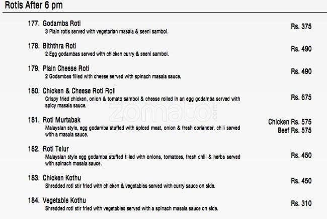 Urban Kitchen menu