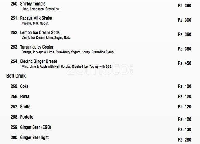 Urban Kitchen menu