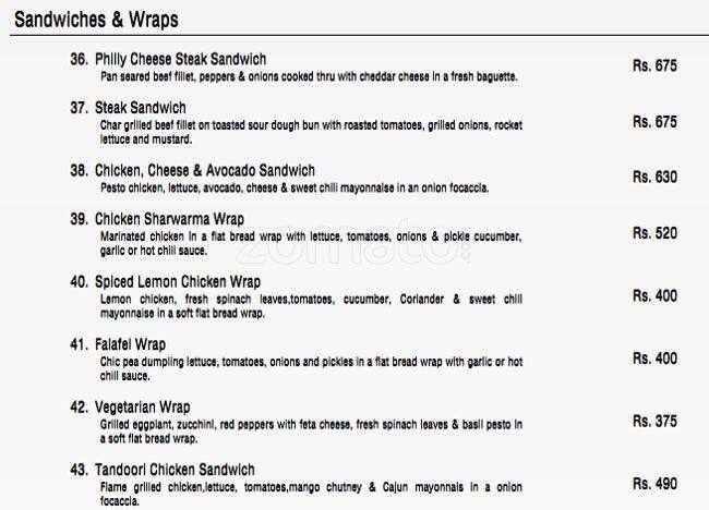 Urban Kitchen menu