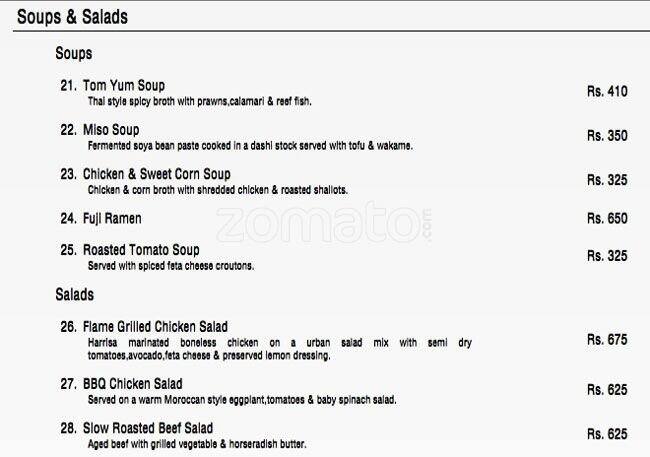 Urban Kitchen menu