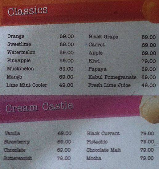 Squeez Juice Bars Menu, Menu for Squeez Juice Bars, Vadapalani, Chennai