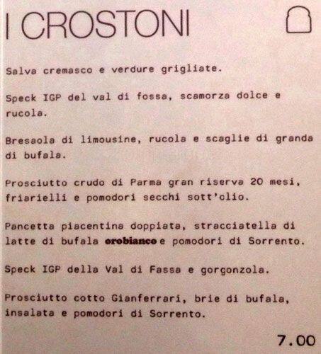 Menu di Orobianco 