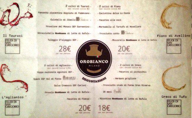Menu di Orobianco 