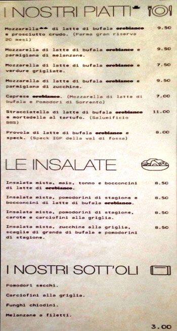Menu di Orobianco 