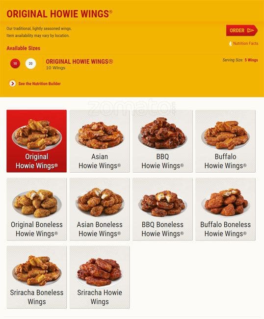 Hungry Howies Wings Nutrition Facts | Besto Blog