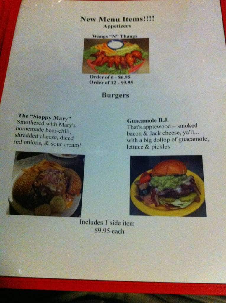 Menu at Hamburger Mary's desserts, Jacksonville