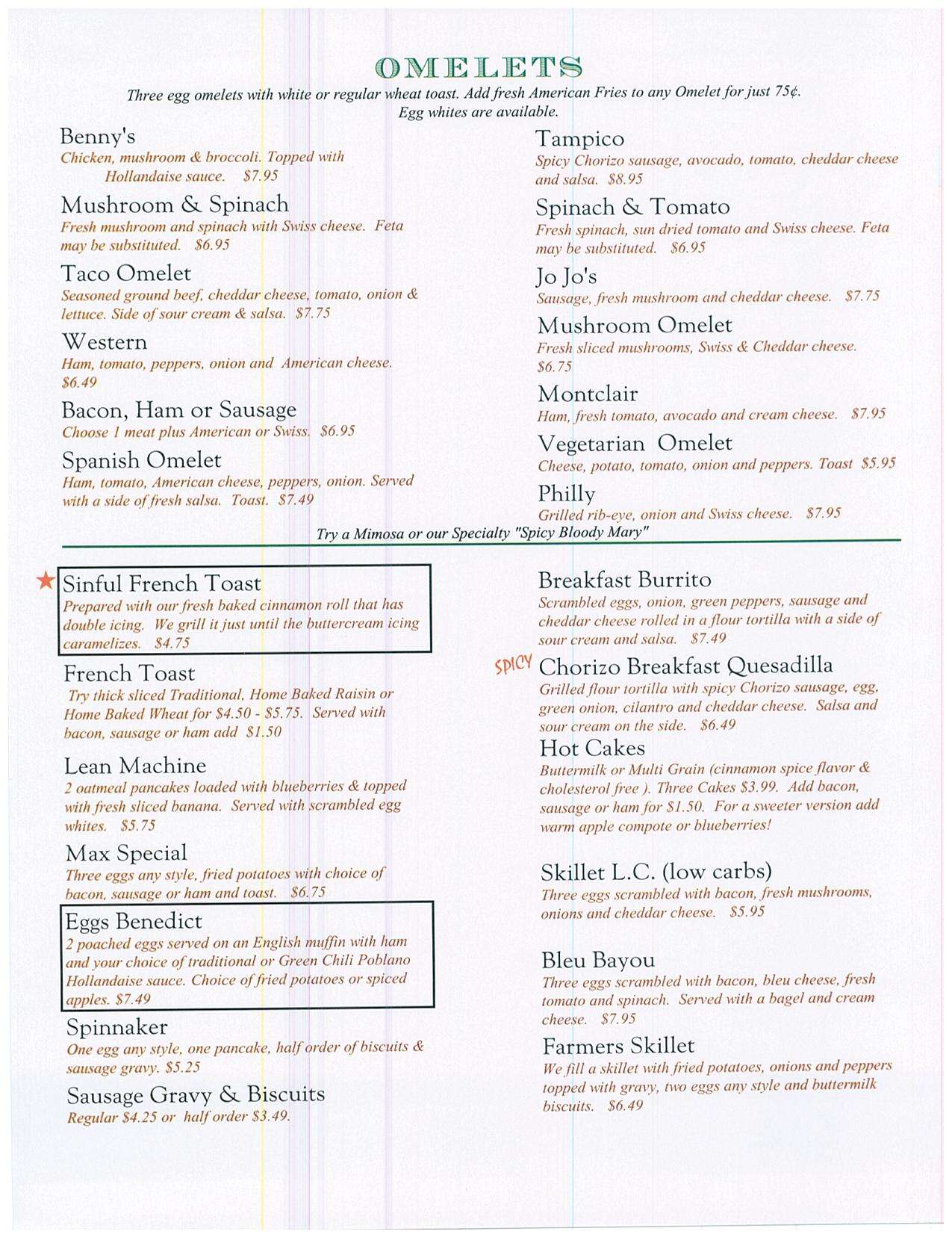Menu At Cafe Max Eatery Tap Culver